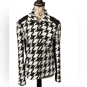 Joseph Ribkoff Black and White Houndstooth Blazer
